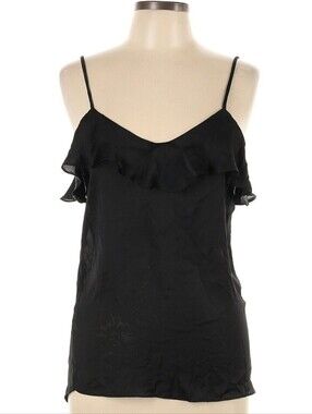 Noa Elle Size M Black Ruffle Top